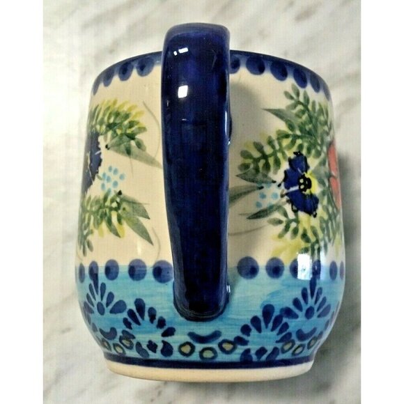 Boleslawiec Polish Pottery Coffee Mug Hand Made Eva's CollectionUNIKAT Sign10 oz - Picture 3 of 5